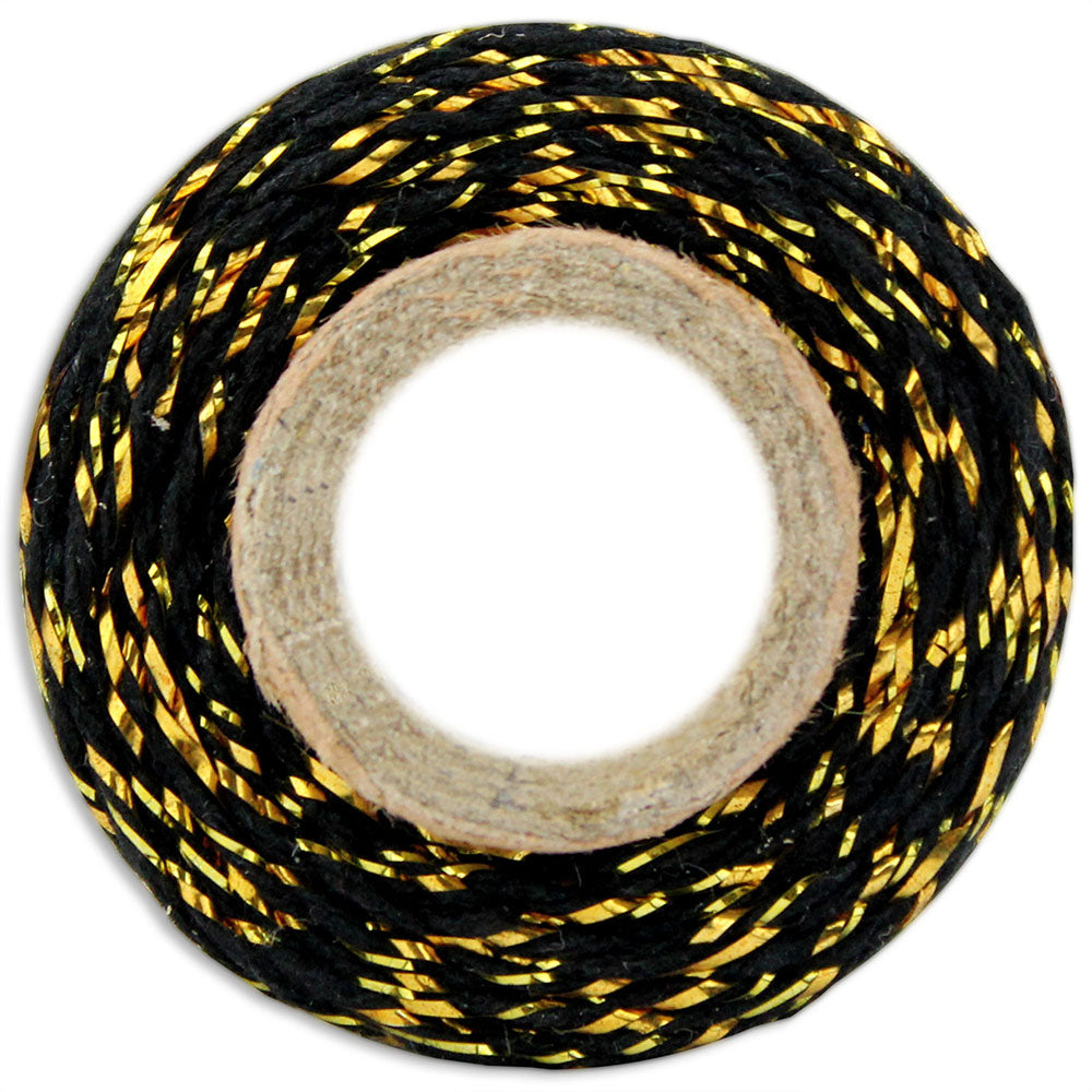 Black & Gold Striped Bakers Twine