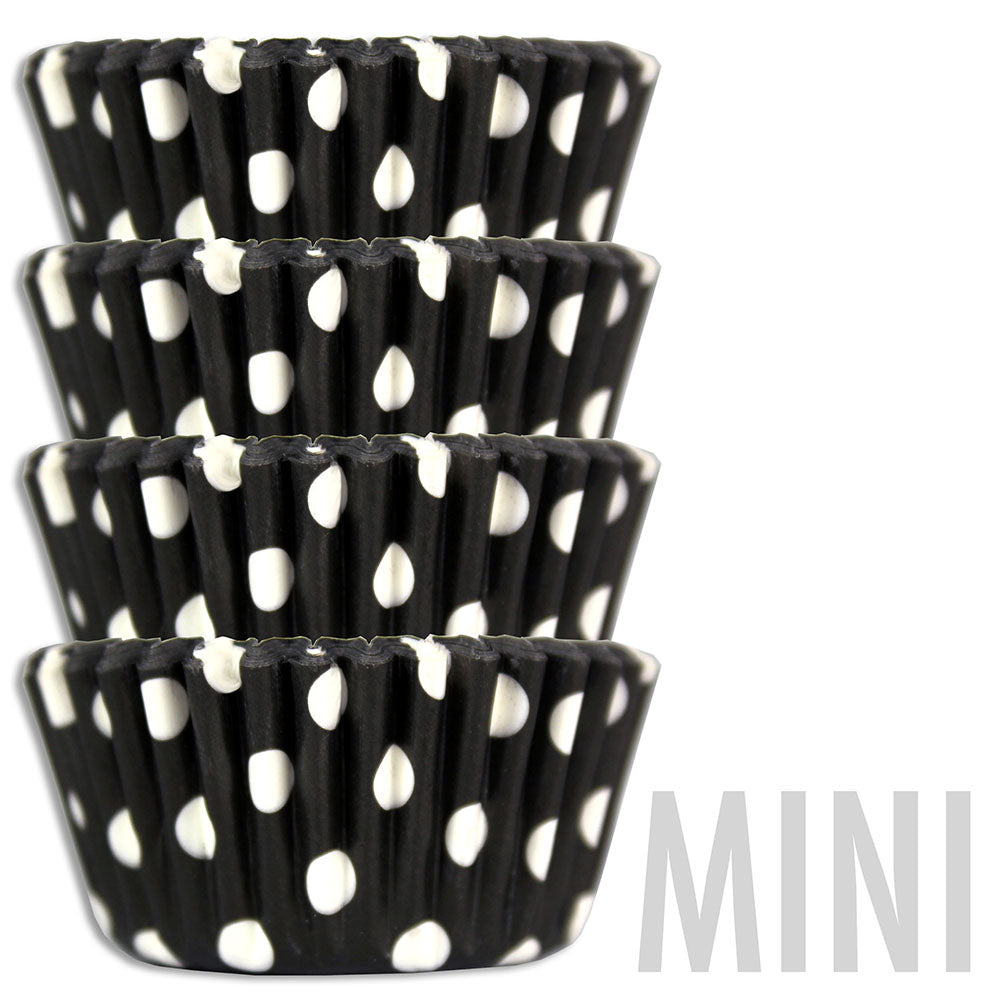 Mini Black Polka Dot Baking Cups