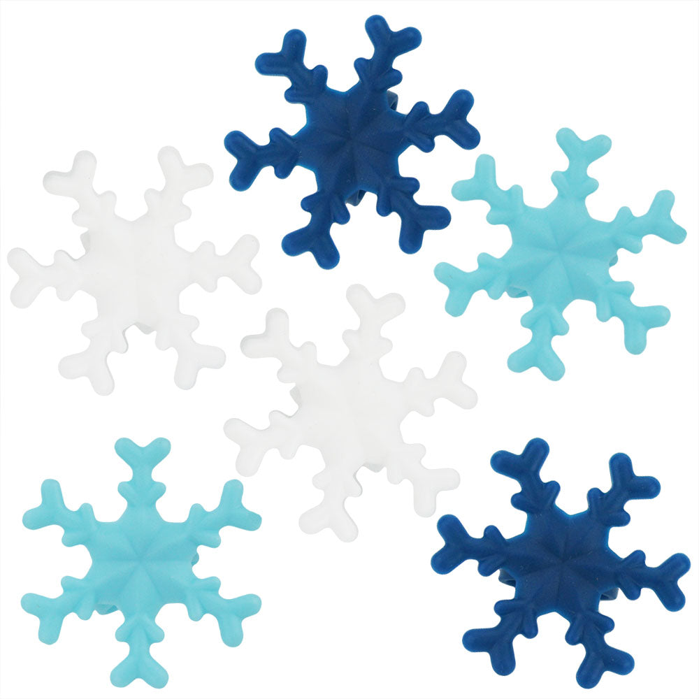 Blue Snowflake Ring Toppers