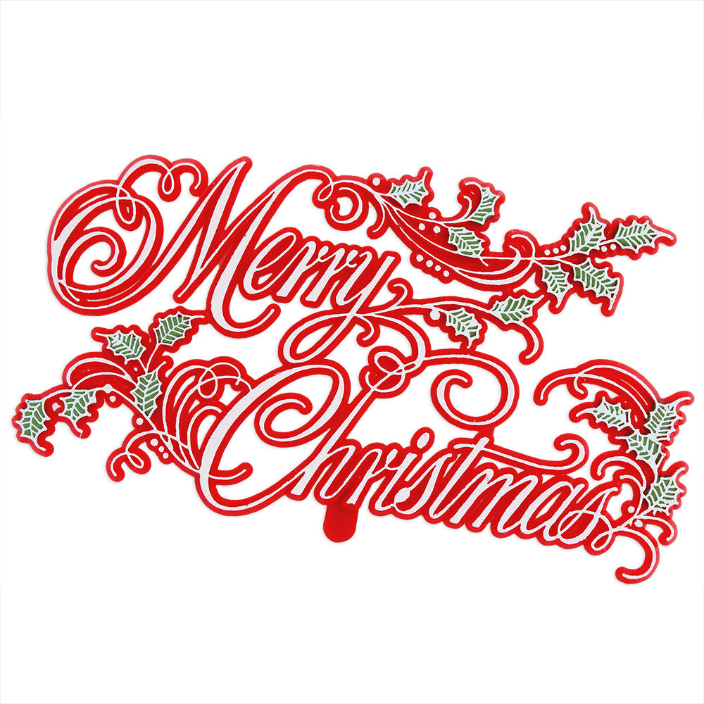 Fancy Red Merry Christmas Plaque