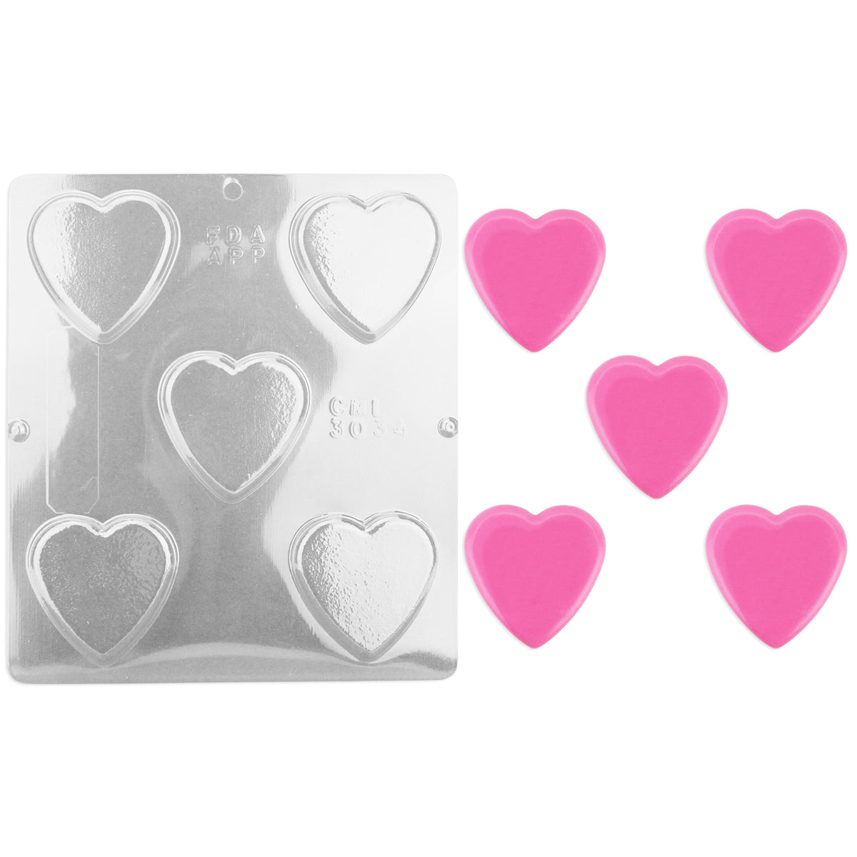 Flat Heart Chocolate Mold