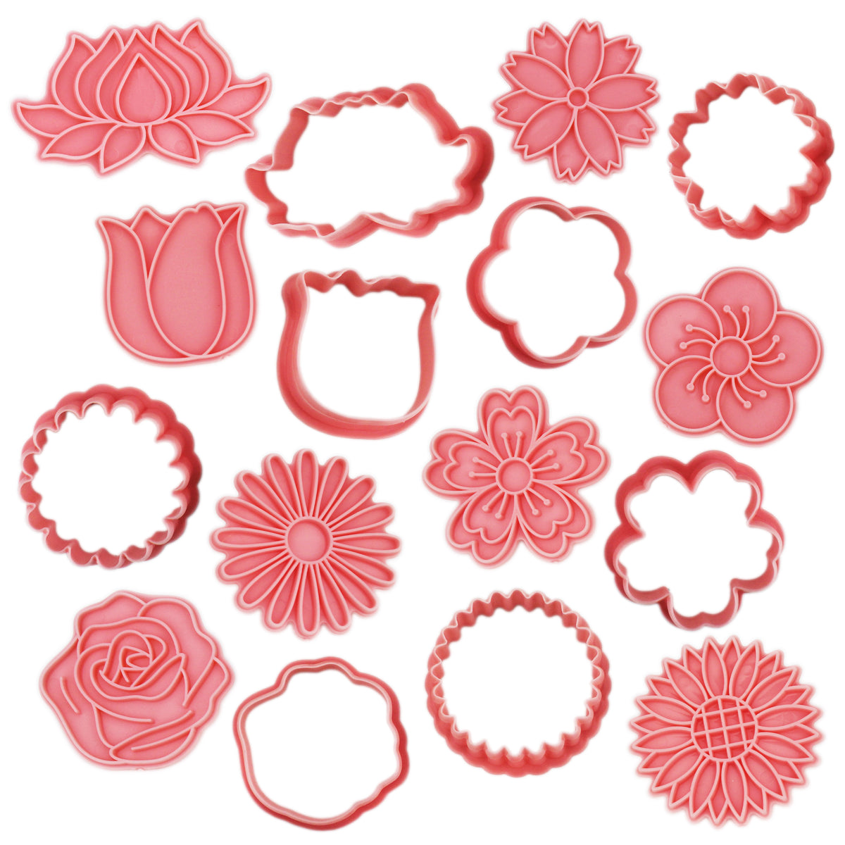 Flower Stamping Cookie Cutter Set