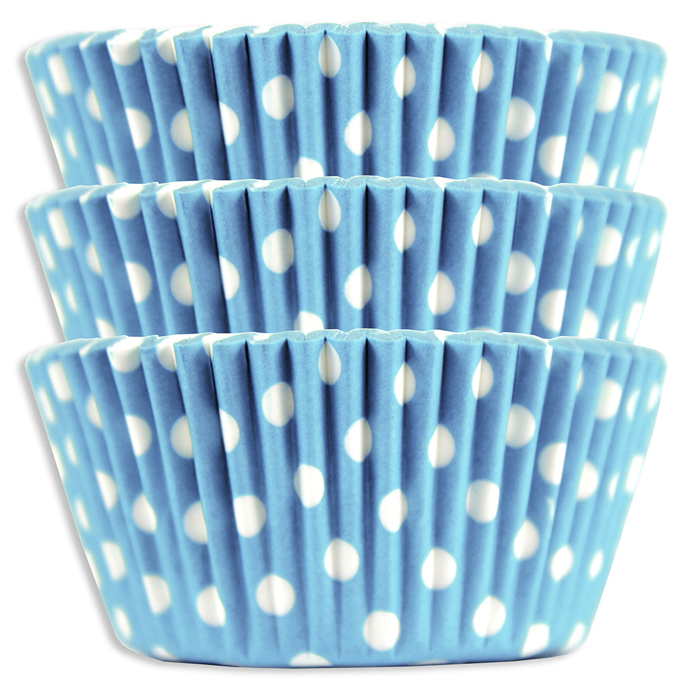 Light Blue Polka Dot Baking Cups