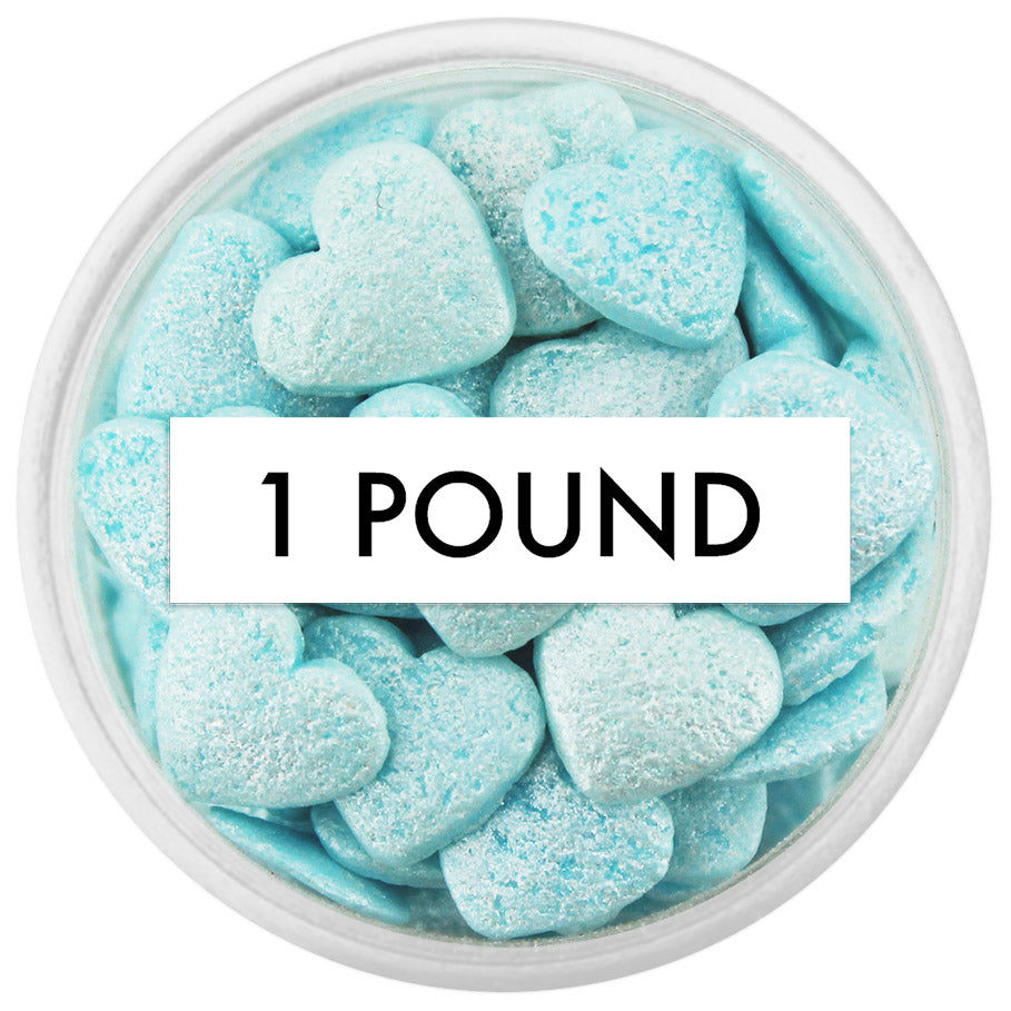 Light Blue Shimmer Heart Sprinkles 1 LB