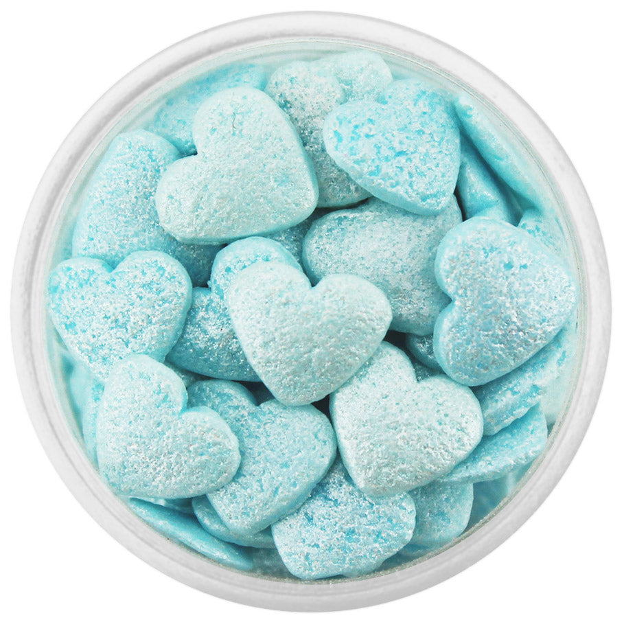 Light Blue Shimmer Heart Sprinkles