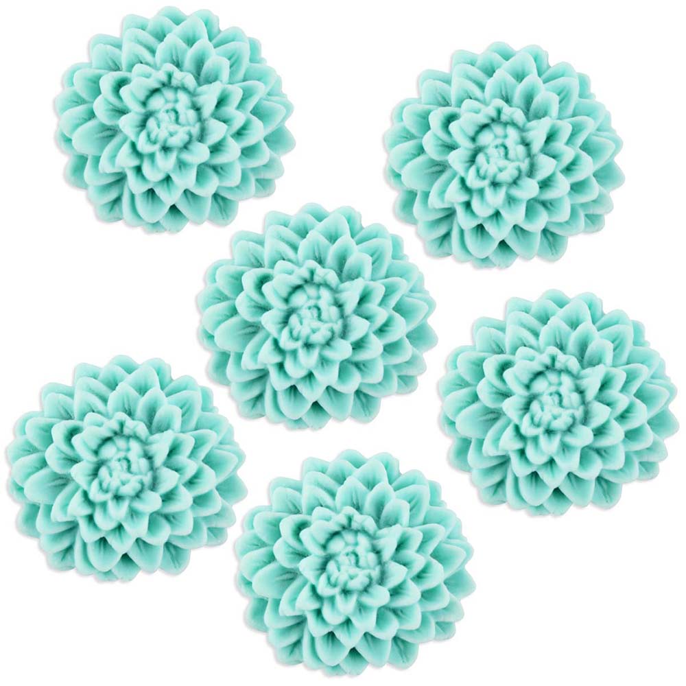 Light Turquoise Fondant Mum Flowers