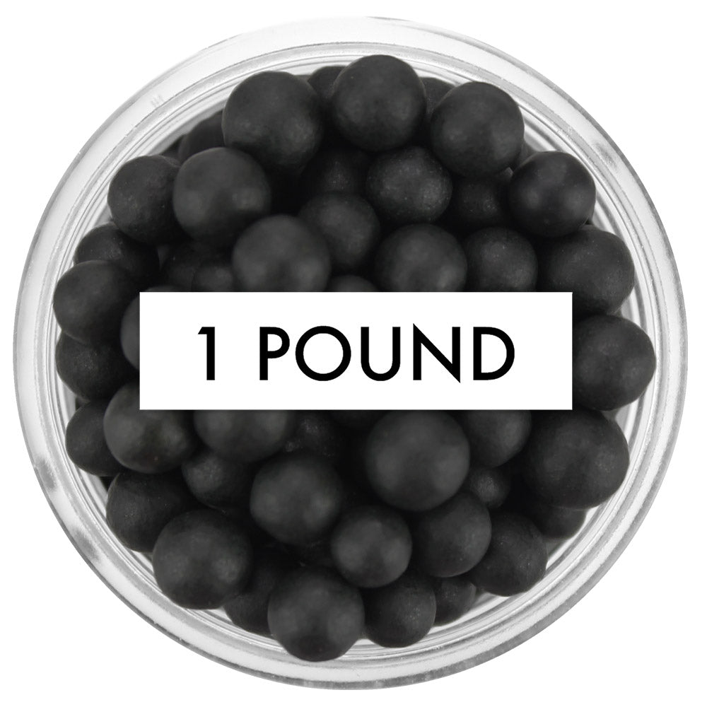 Matte Black Sugar Pearls 5-6MM 1 LB