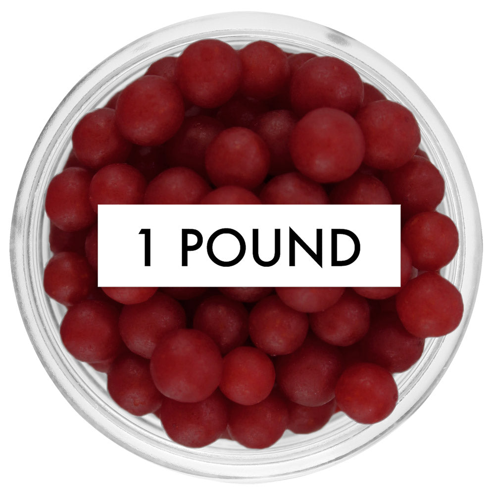 Matte Cranberry Red Sugar Pearls 5-6mm 1 LB