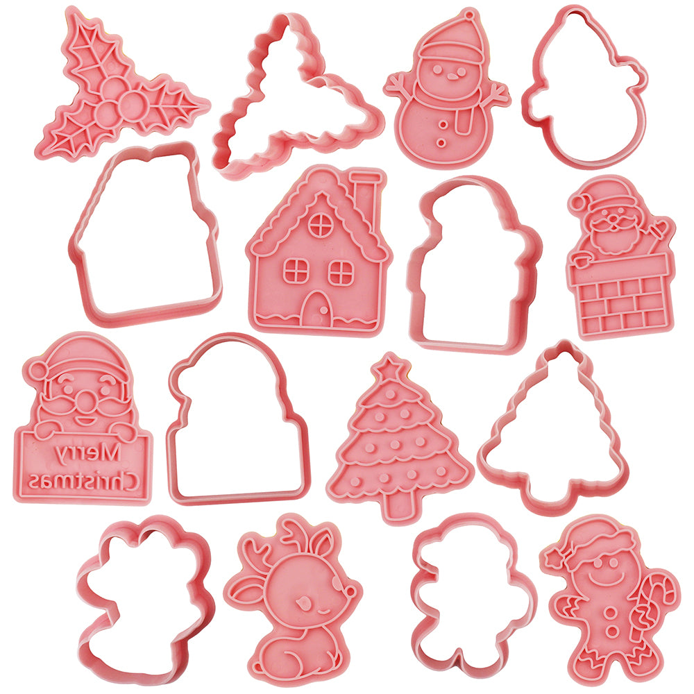 Merry Christmas Stamping Cookie Cutter Set