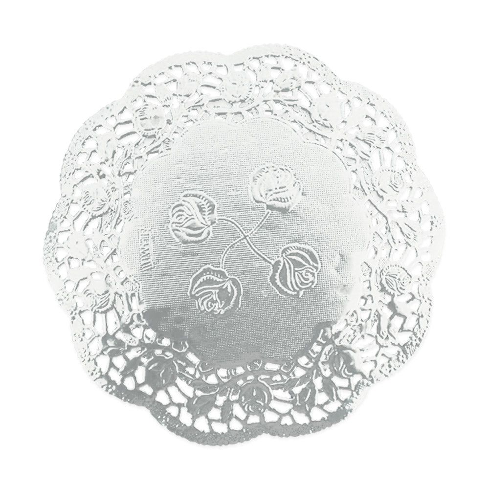 Metallic Silver Paper Doily 5.5"