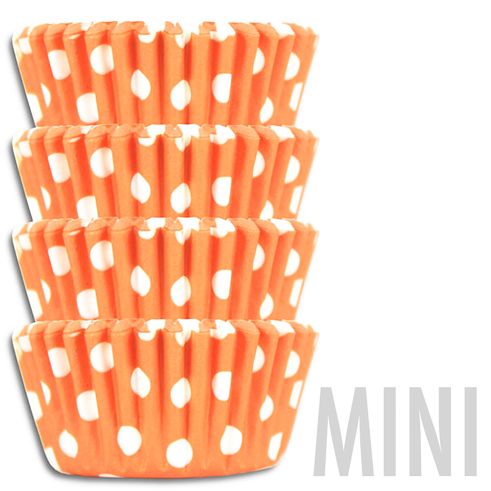 Mini Peach Polka Dot Baking Cups