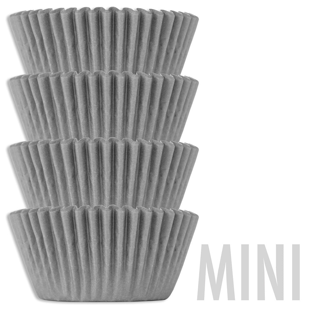 Mini Gray Shimmer Baking Cups