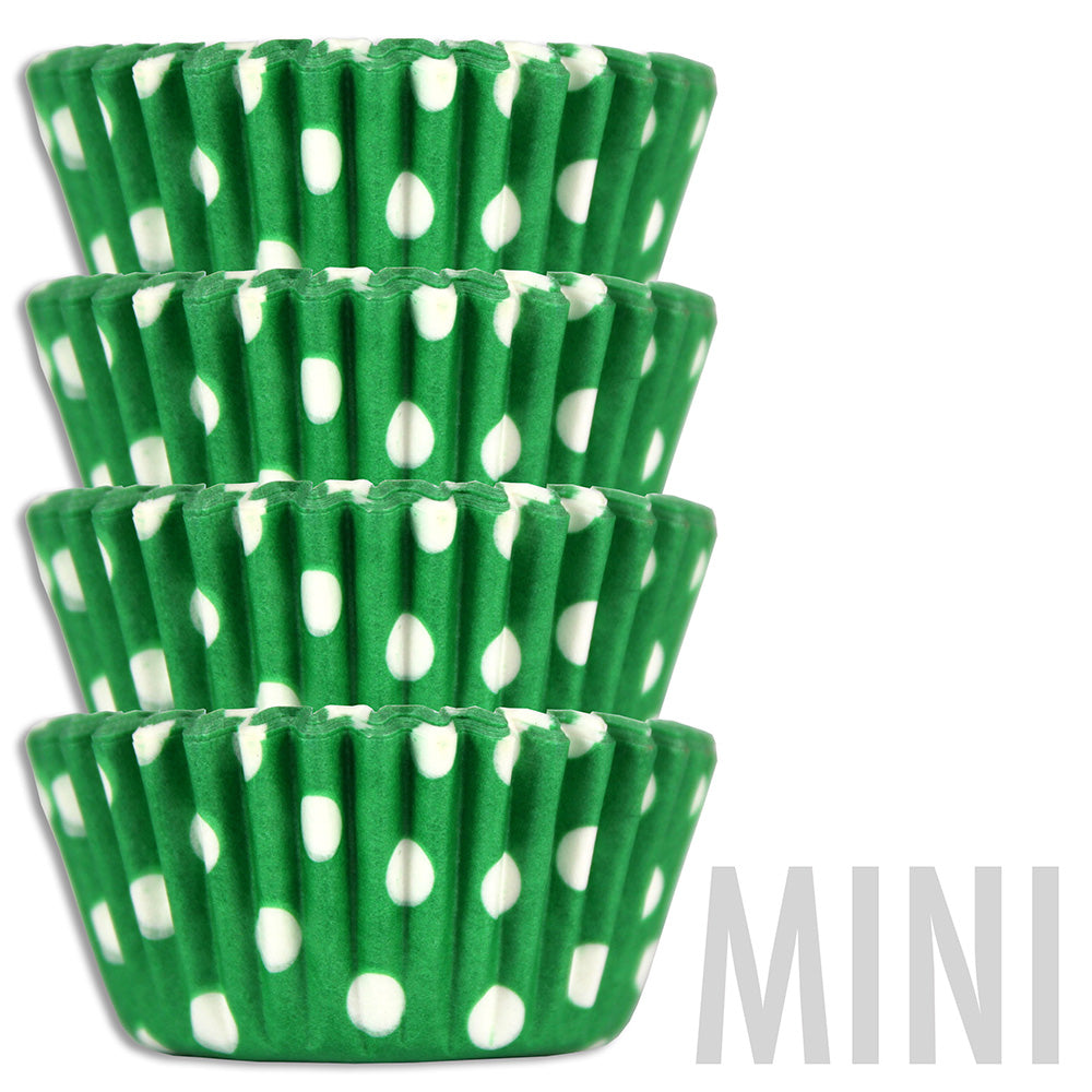 Mini Green Polka Dot Baking Cups