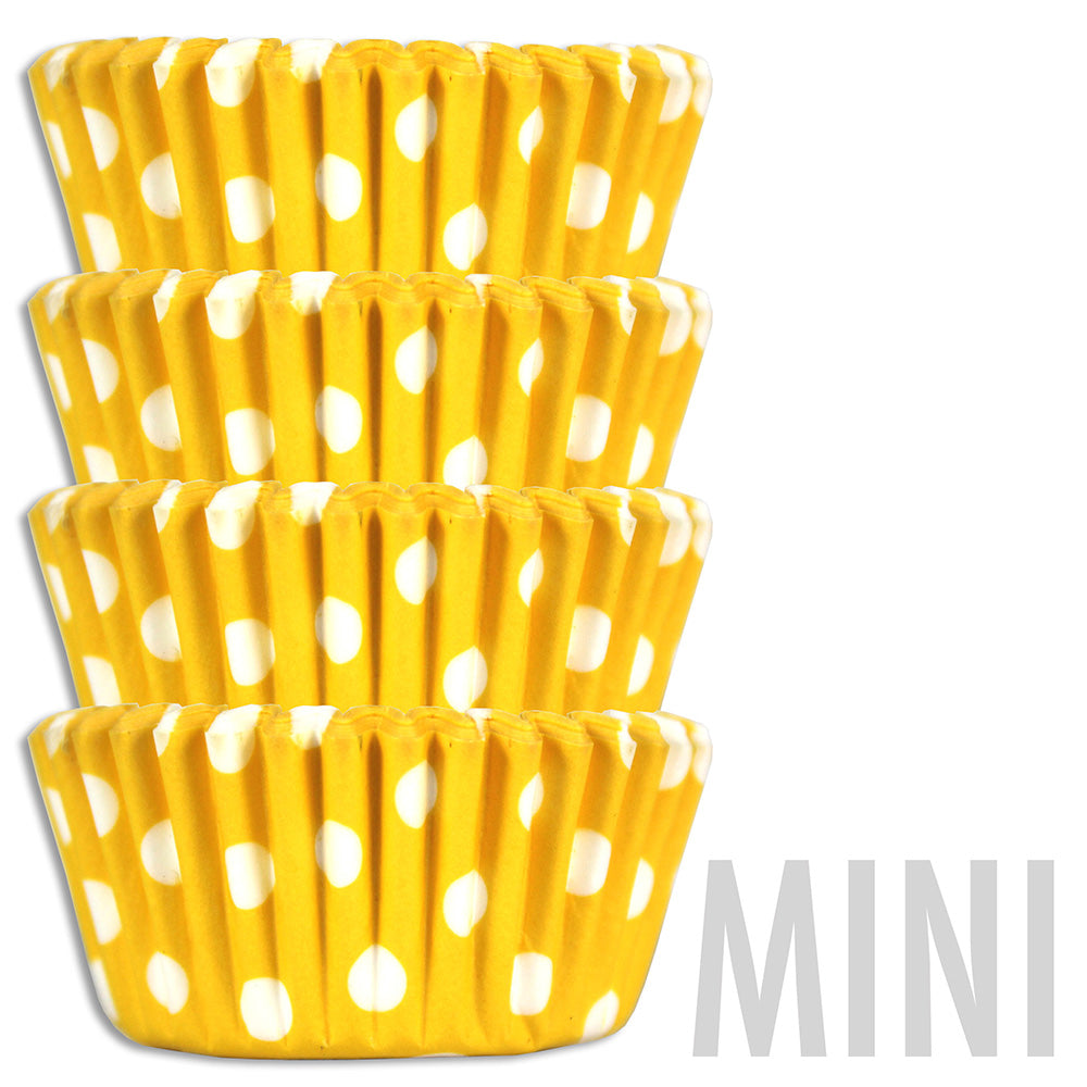 Mini Yellow Polka Dot Baking Cups