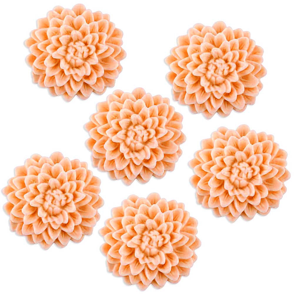 Peach Fondant Mum Flowers