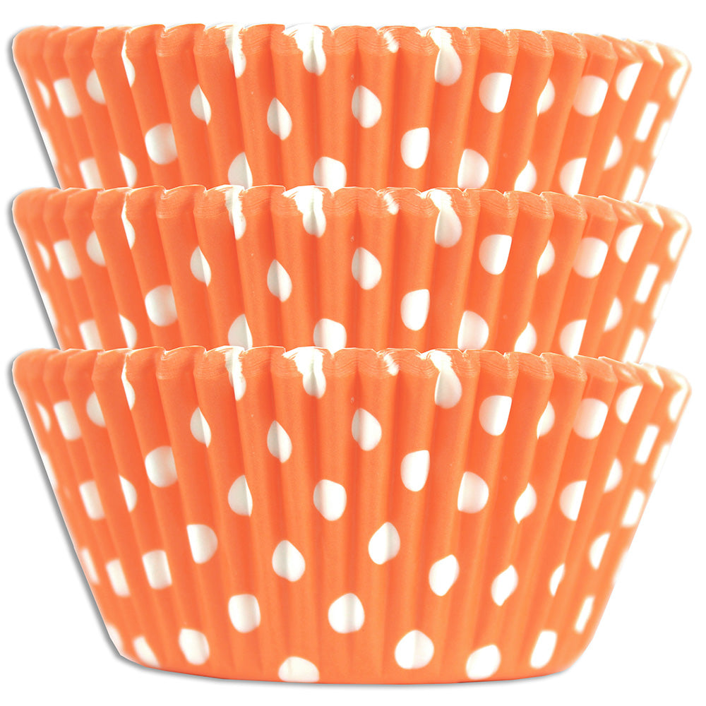 Peach Polka Dot Baking Cups