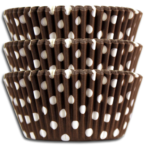 Brown Polka Dot Baking Cups