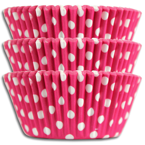 Hot Pink Polka Dot Baking Cups