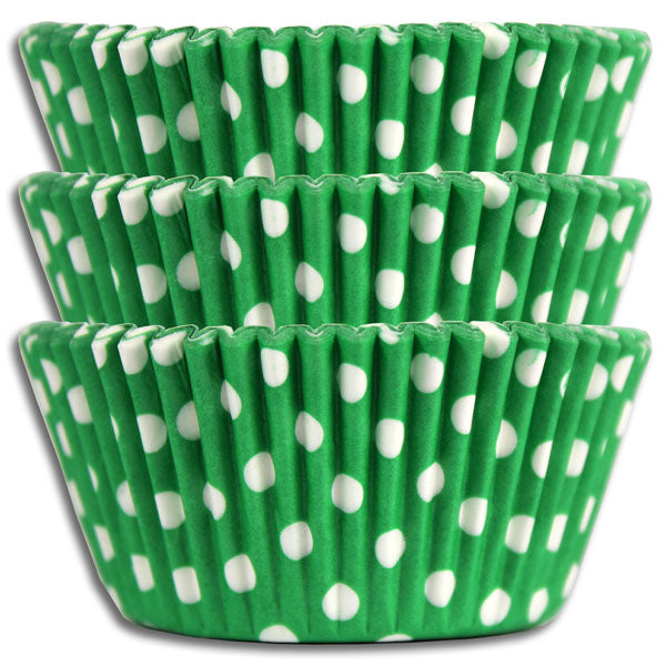 Green Polka Dot Baking Cups