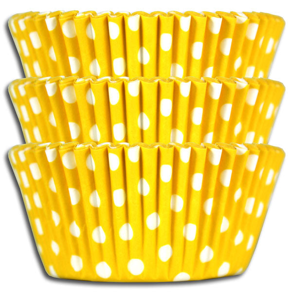 Yellow Polka Dot Baking Cups