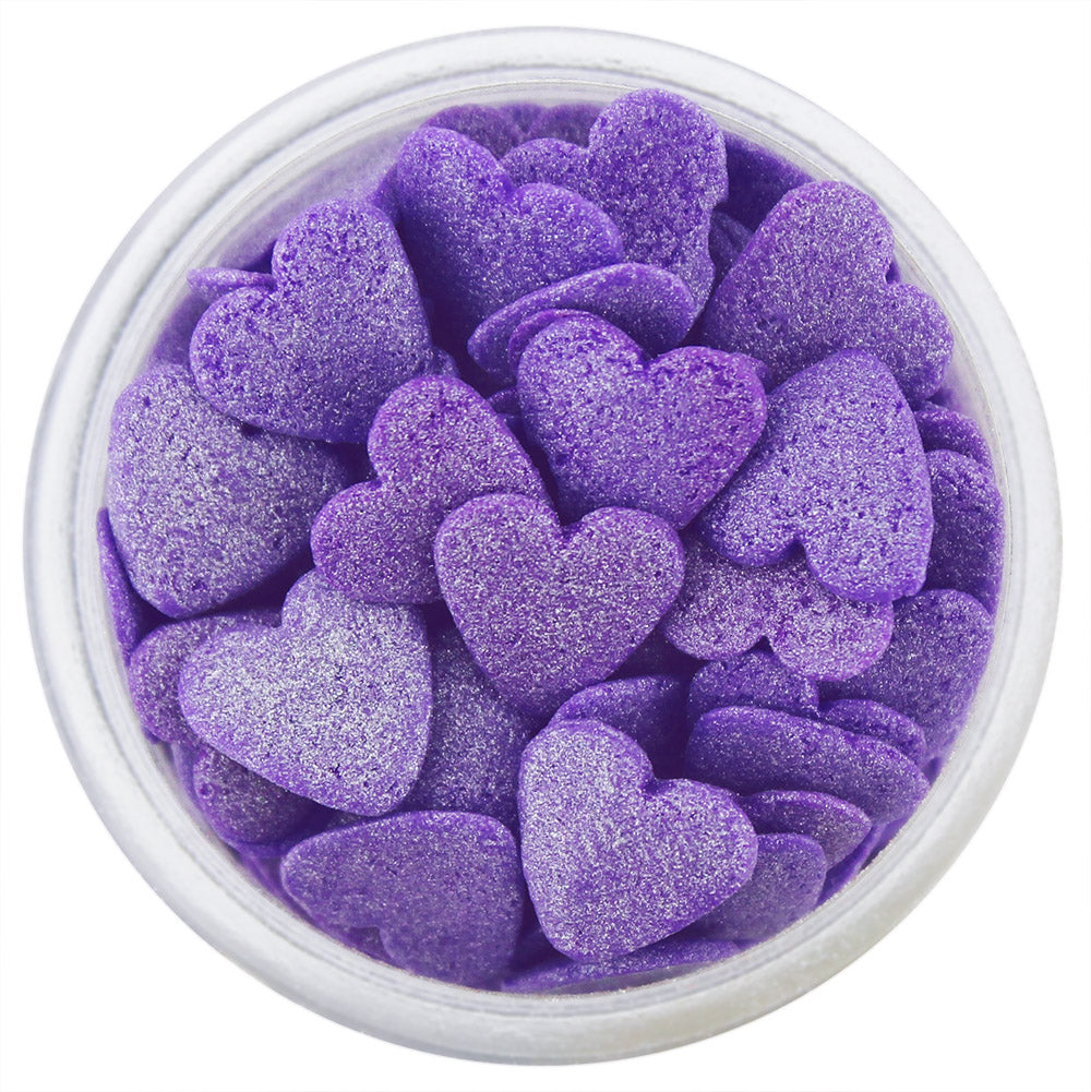 Purple Shimmer Heart Sprinkles