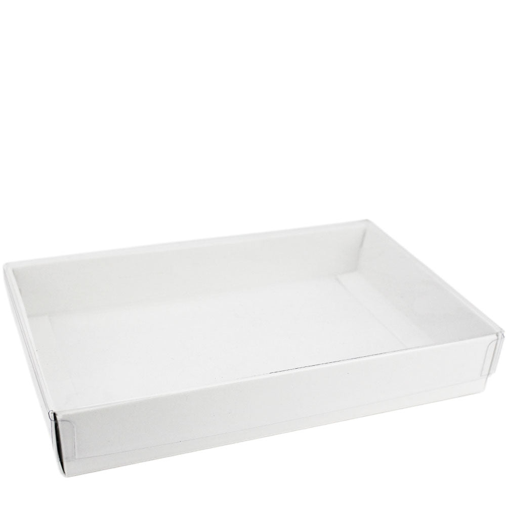 Rectangle White Candy Box With Clear Lid 1/2 LB