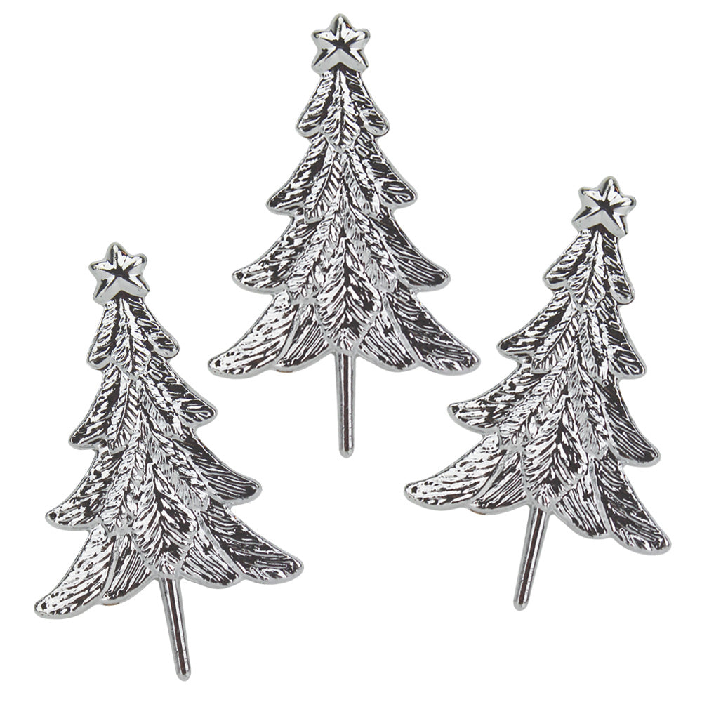 Silver Tinsel Tree Picks