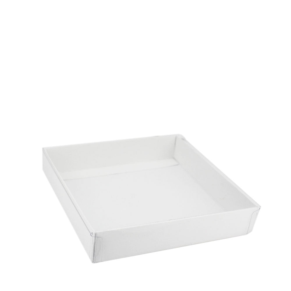 Square White Candy Box With Clear Lid 3 OZ