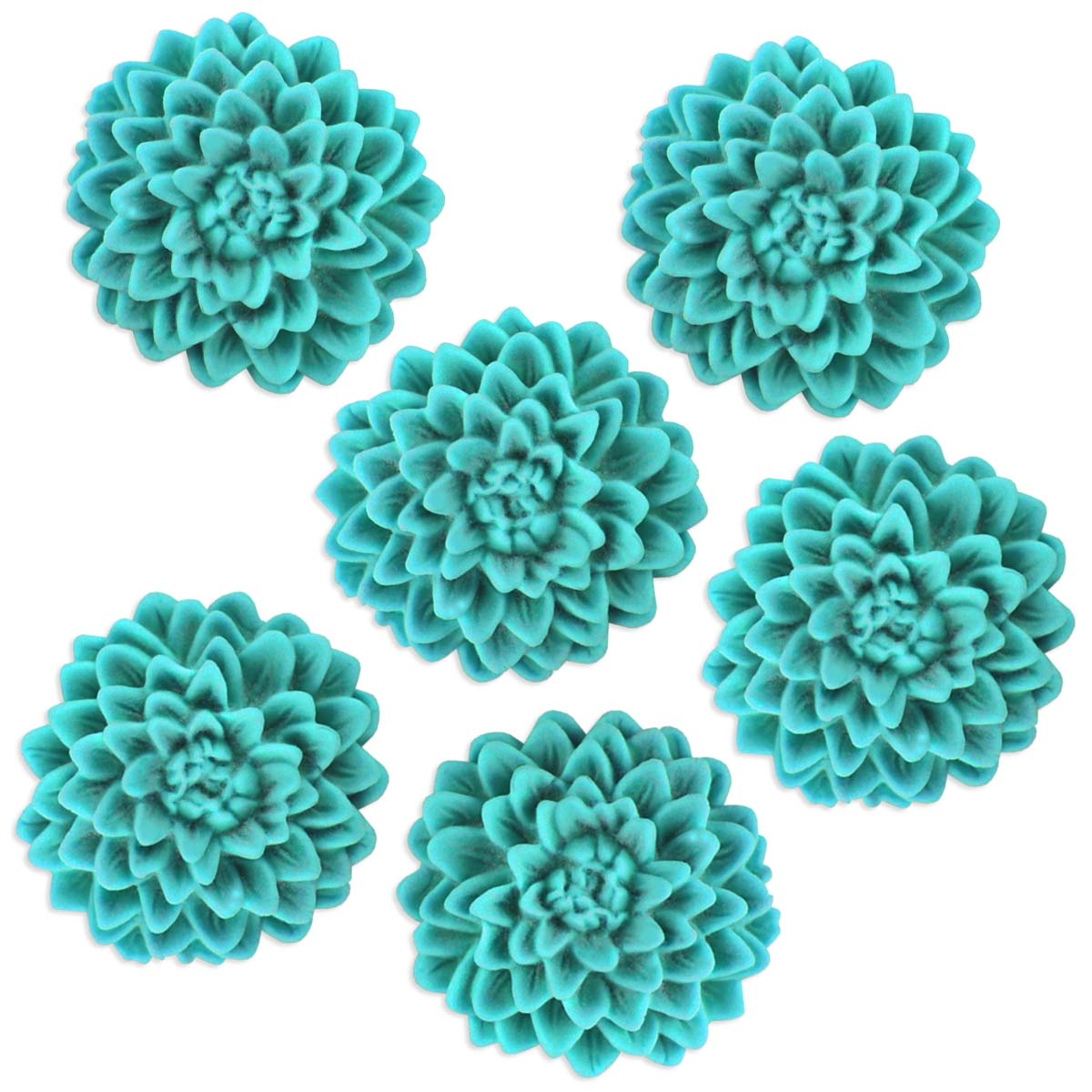 Turquoise Fondant Mum Flowers