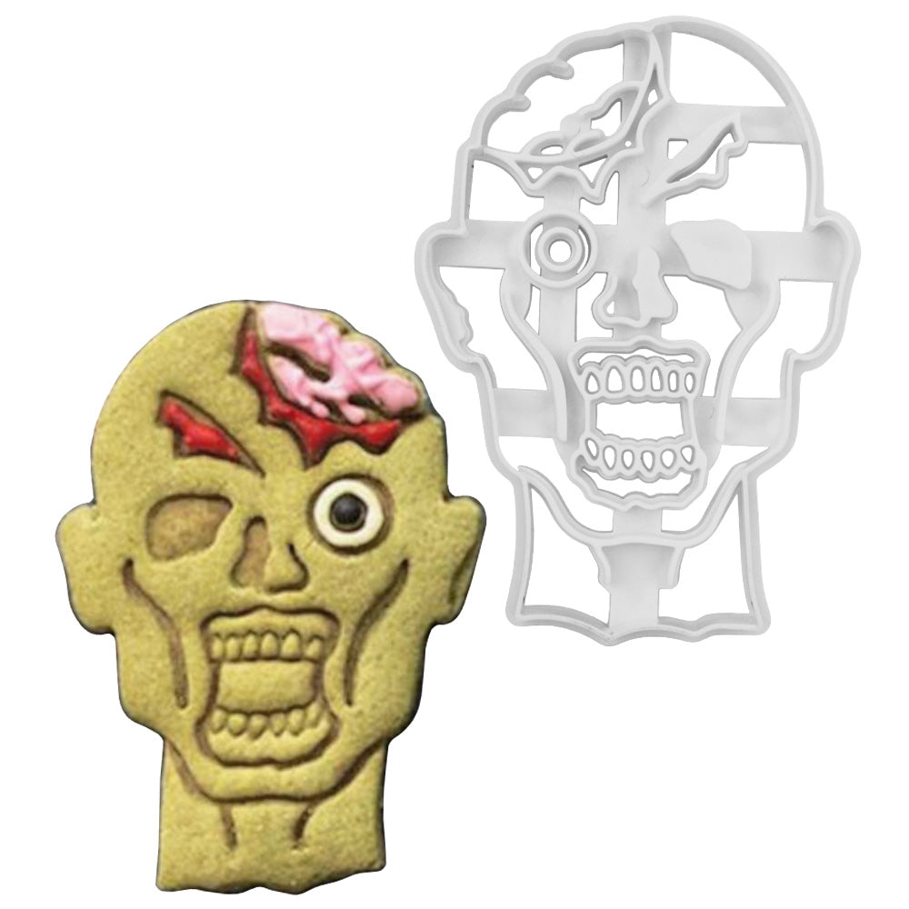 Zombie Head Embossing Cookie Cutter